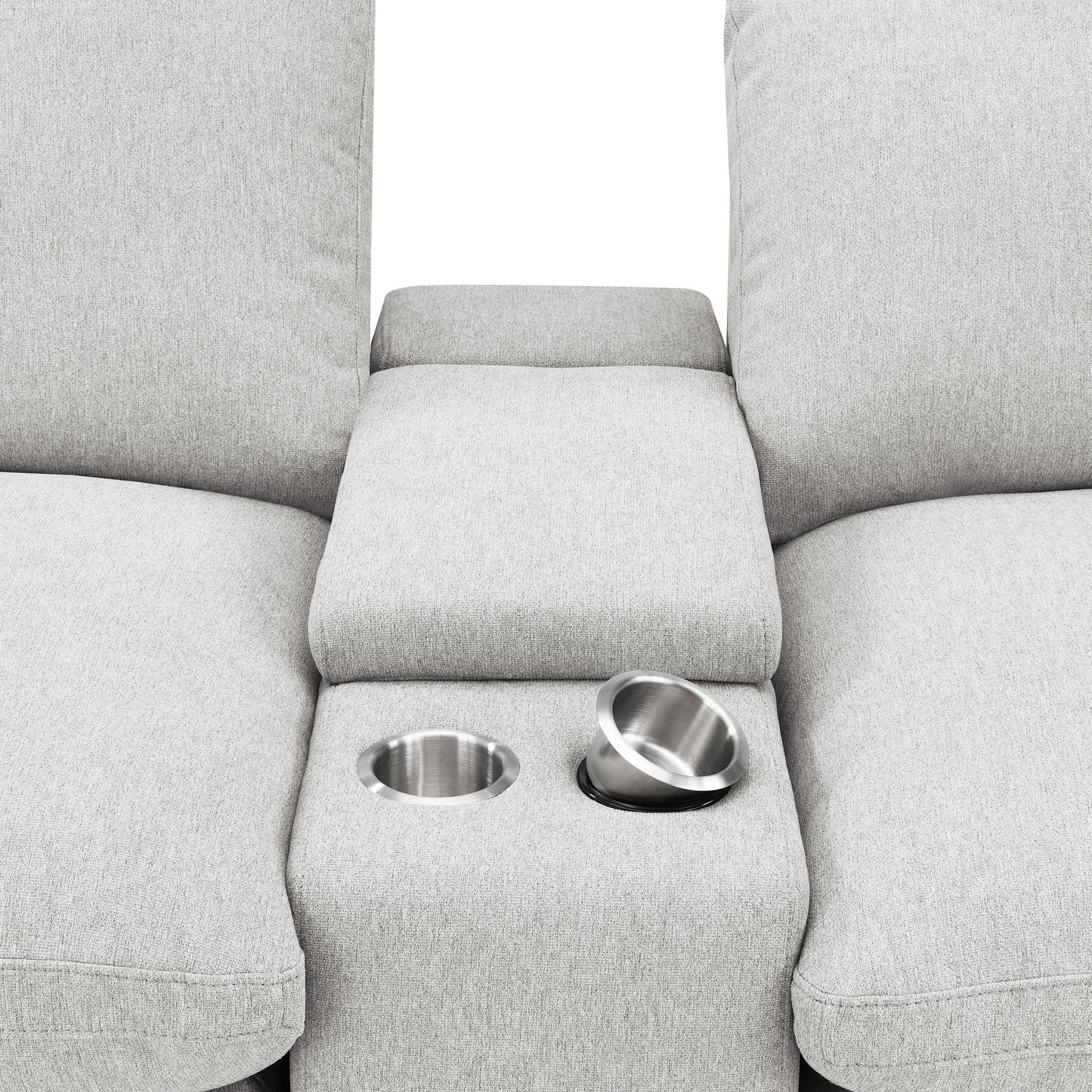 Collins Upholstered Modular Storage Console Grey
