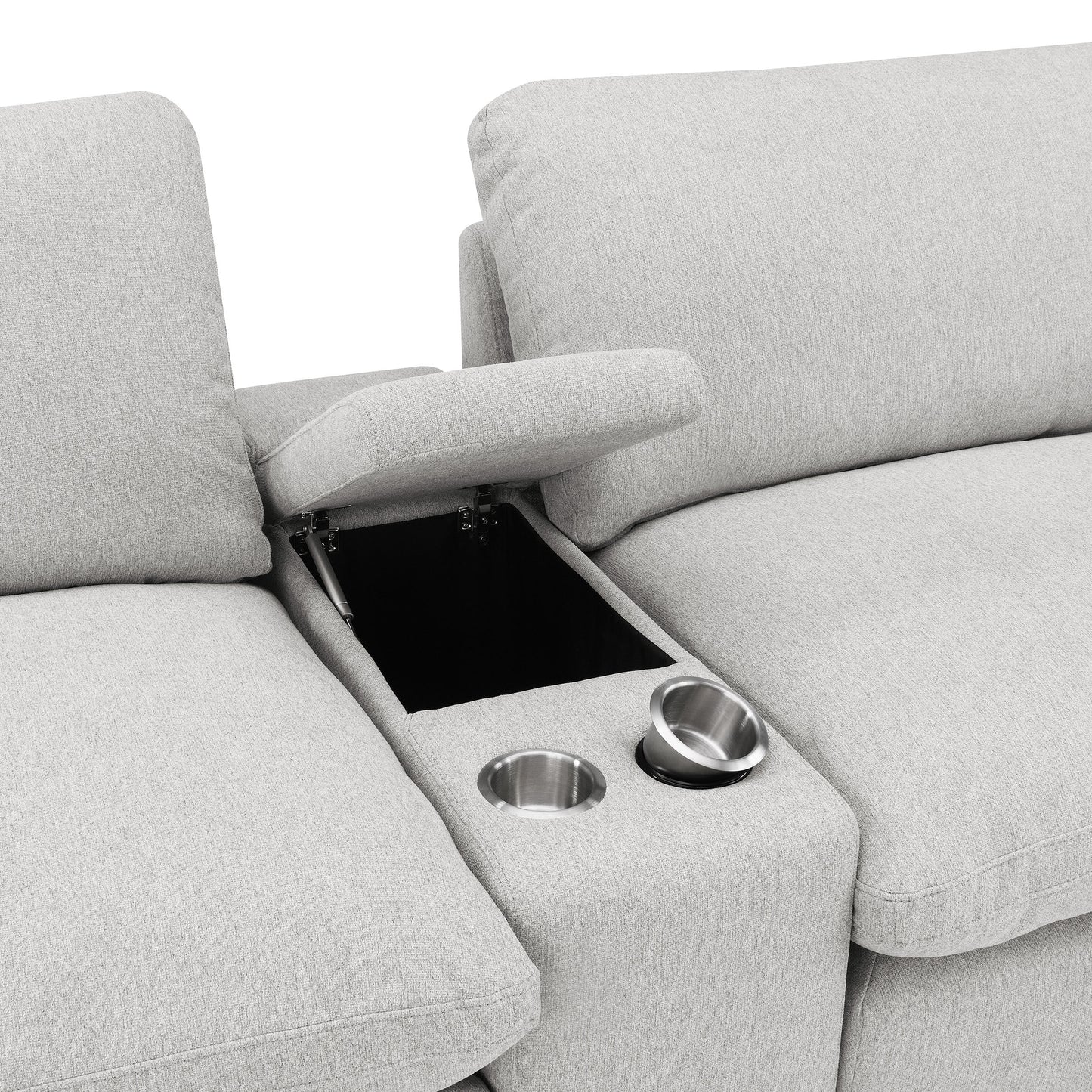 Collins Upholstered Modular Storage Console Grey