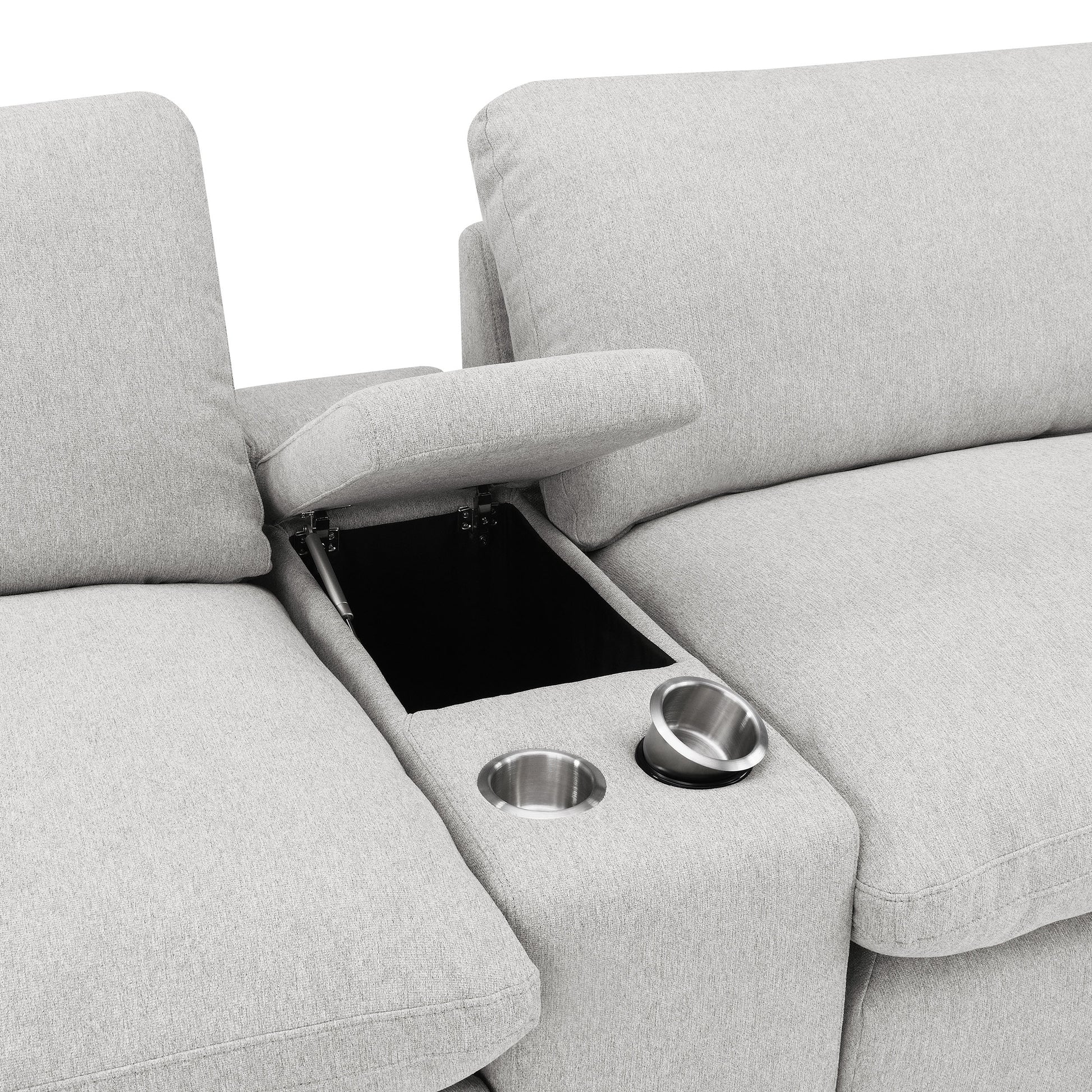 Collins Upholstered Modular Storage Console Grey