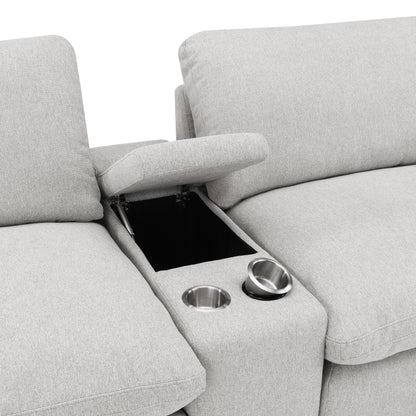 Collins Upholstered Modular Storage Console Grey