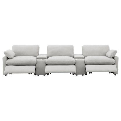 Collins 5-Piece Power Reclining Home Theater Seating Grey