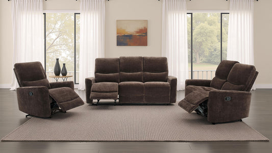 Navarro 3-piece Upholstered Reclining Sofa Set Dark Brown - The Sleep Loft - Online Mattress Showroom NYC