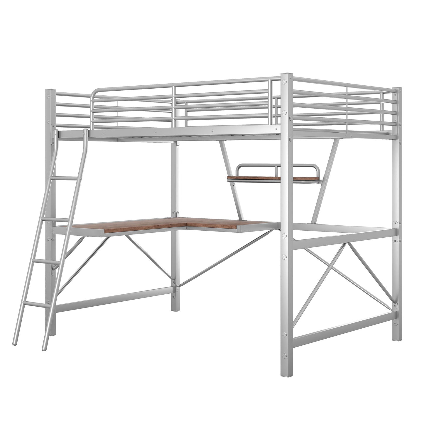 Loft Bed With Desk And Shelf, Modern Design - The Sleep Loft - Online Mattress Showroom NYC