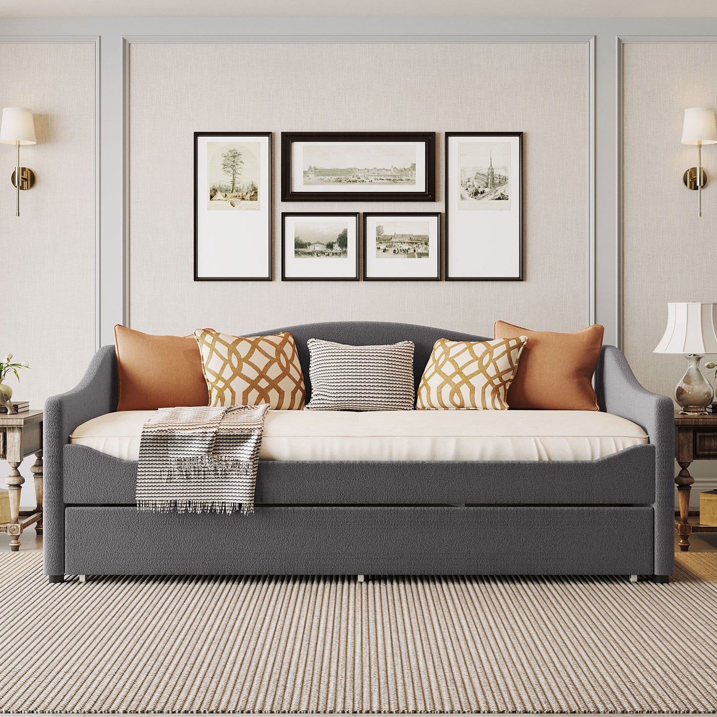 Design Upholstered Daybed With Light And Trundle - The Sleep Loft - Online Mattress Showroom NYC