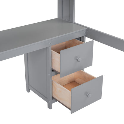 Loft Bed With Desk, Cabinets, Drawers, Charging Station And Bedside Tray - The Sleep Loft - Online Mattress Showroom NYC