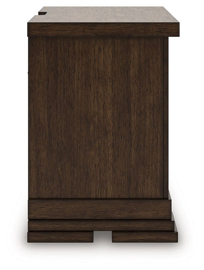 Taffenbrook - Three Drawer Night Stand - Medium Brown