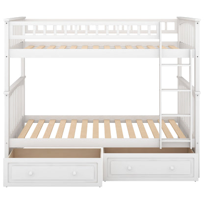 Twin Over Twin Bunk Bed With Drawers, Convertible Beds - The Sleep Loft - Online Mattress Showroom NYC
