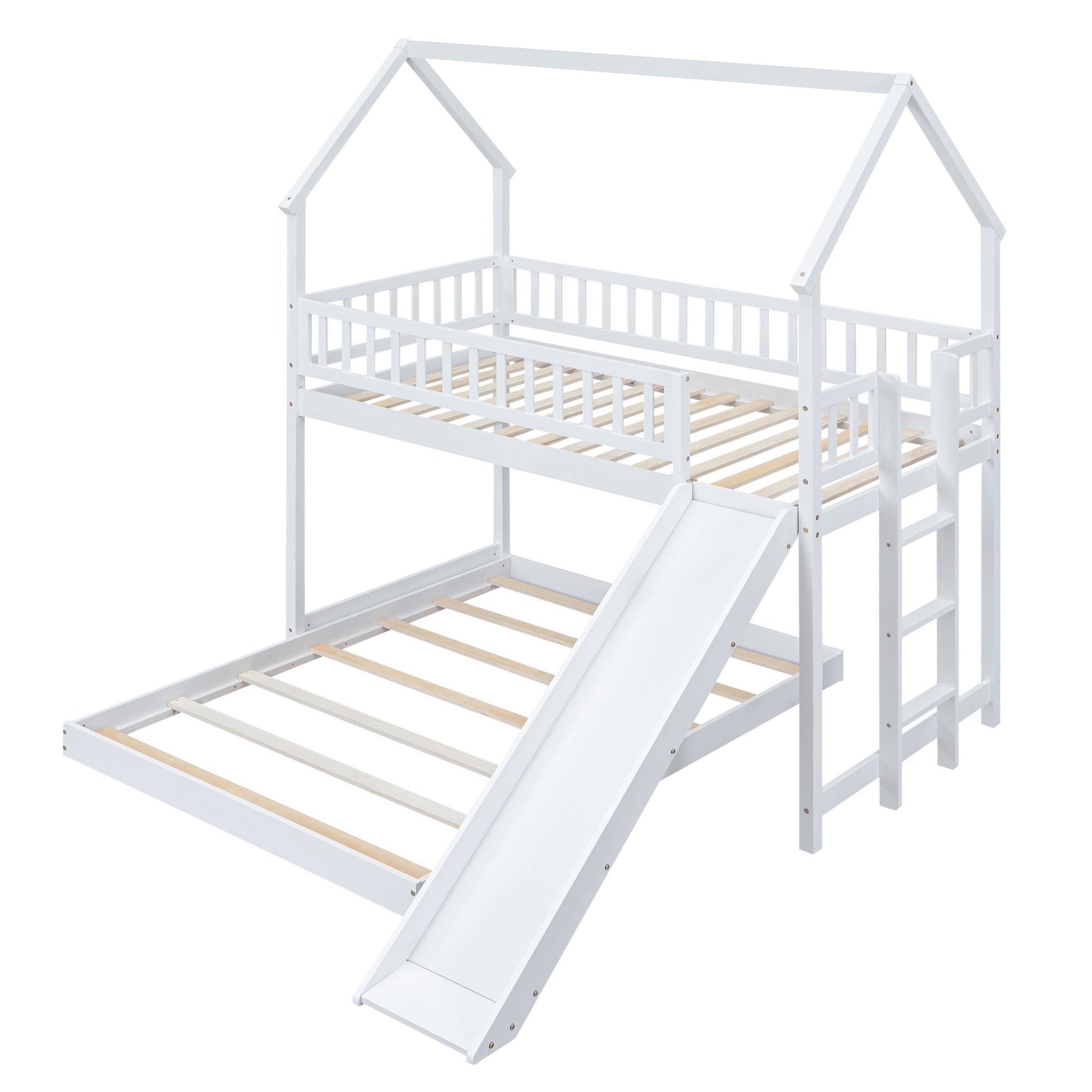 House Bunk Bed With Slide And Built In Ladder - The Sleep Loft - Online Mattress Showroom NYC