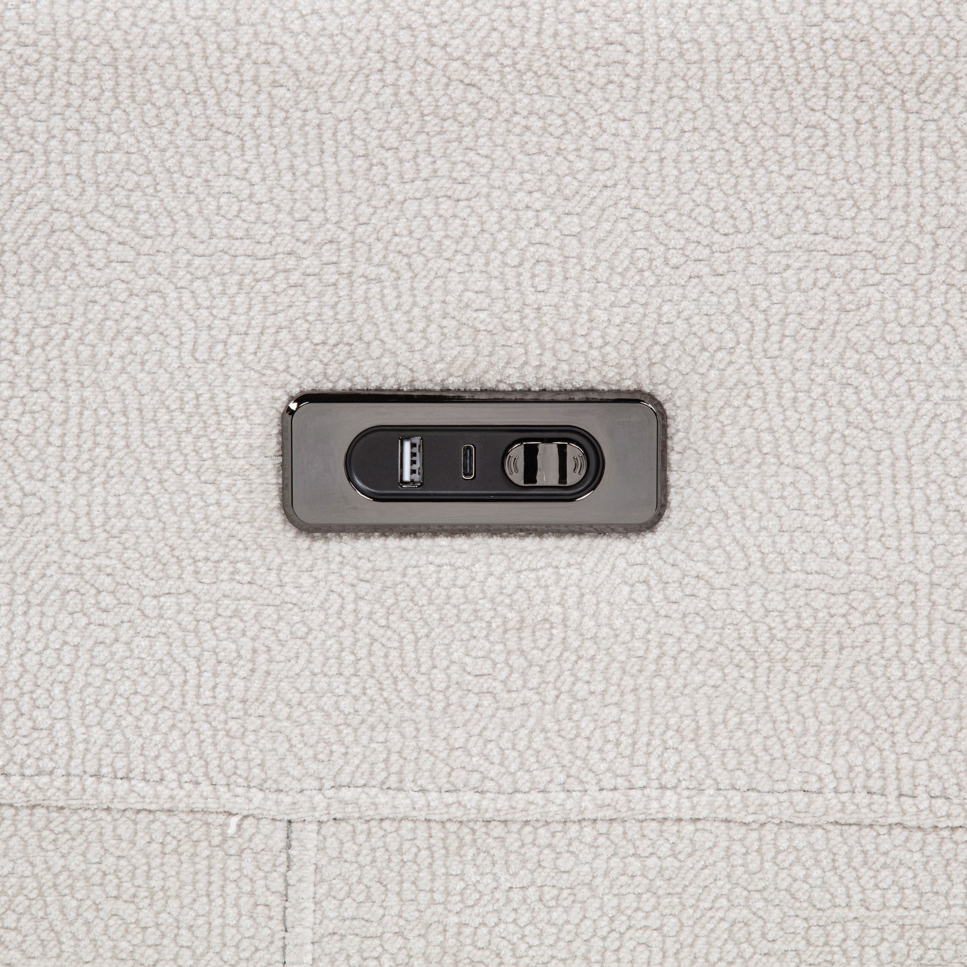 Kennett Chenille Upholstered Power Recliner Chair Ivory