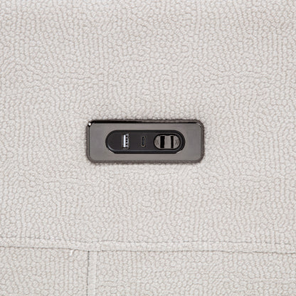 Kennett Chenille Upholstered Power Recliner Chair Ivory