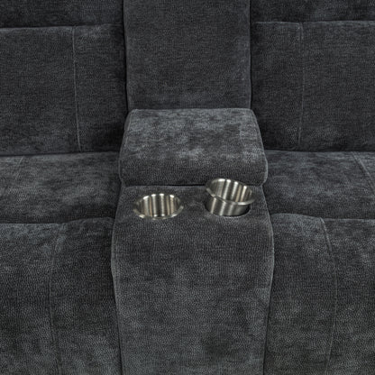 Kennett Chenille Upholstered Power Reclining Loveseat Grey