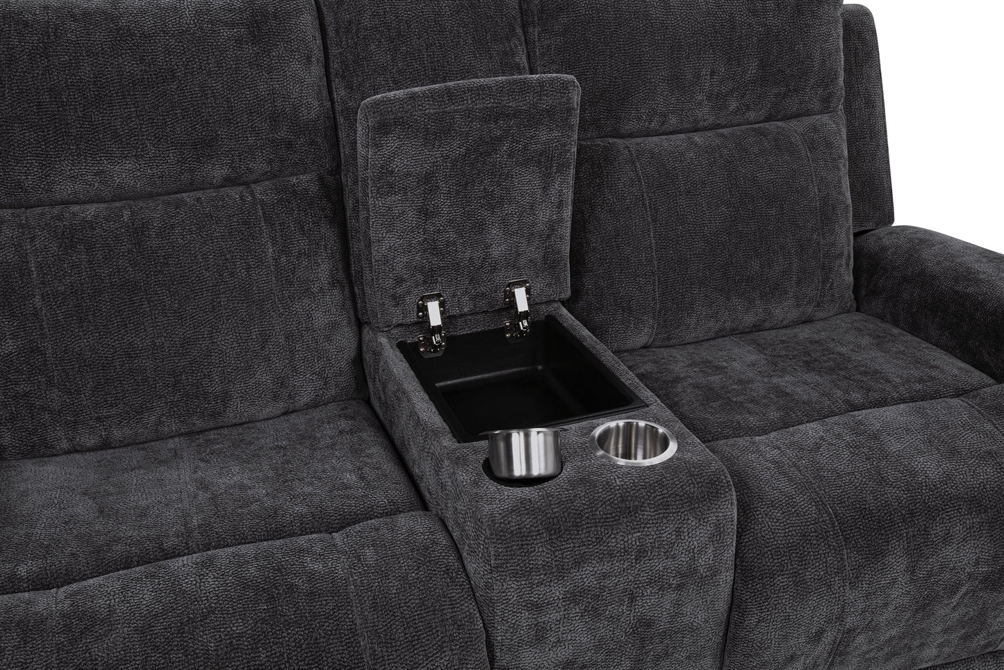 Kennett Chenille Upholstered Power Reclining Loveseat Grey