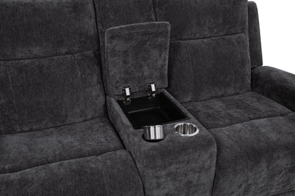 Kennett Chenille Upholstered Power Reclining Loveseat Grey