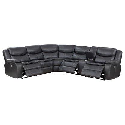 Sycamore Upholstered Power Reclining Sectional Sofa Grey