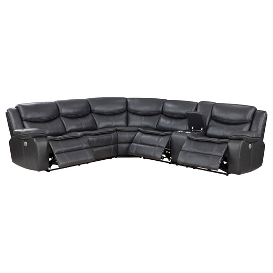 Sycamore Upholstered Power Reclining Sectional Sofa Grey