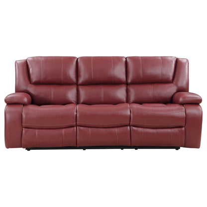 Camila Upholstered Motion Reclining Sofa Red