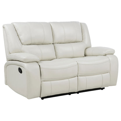 Camila Upholstered Motion Reclining Loveseat White