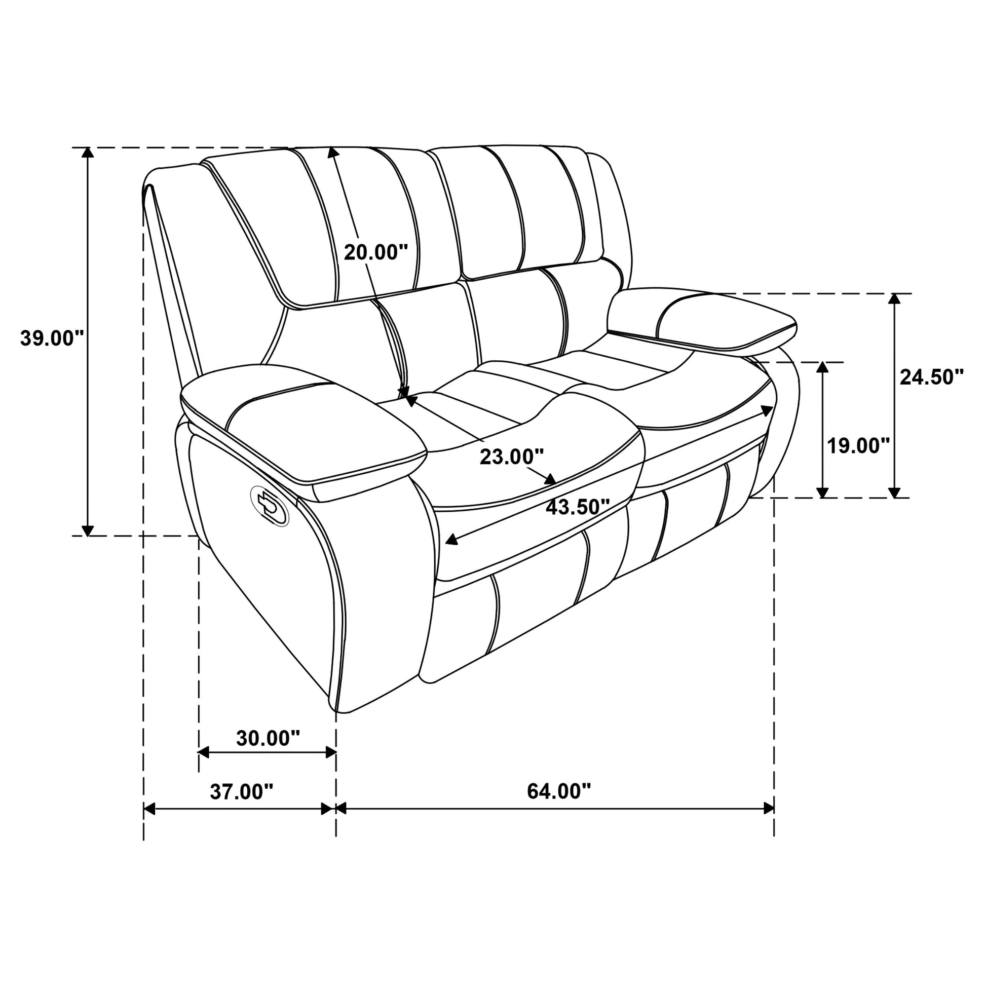Camila Upholstered Motion Reclining Loveseat White