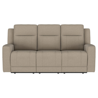 Brentwood 2-piece Upholstered Reclining Sofa Set Taupe