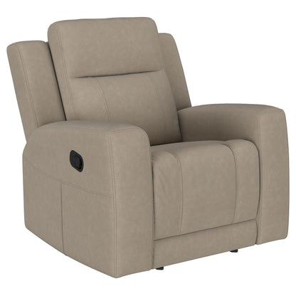 Brentwood 3-piece Upholstered Reclining Sofa Set Taupe