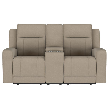 Brentwood Upholstered Motion Reclining Loveseat Taupe