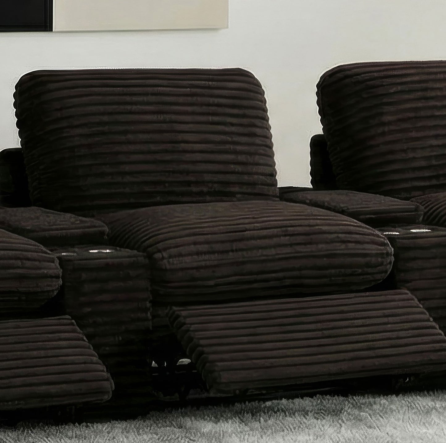 Collins Modular Power Armless Recliner Chocolate Brown