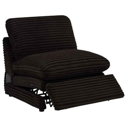Collins Modular Power Armless Recliner Chocolate Brown