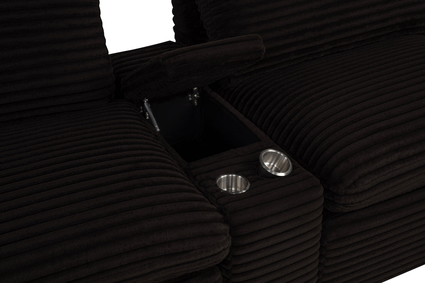 Collins Upholstered Modular Storage Console Chocolate Brown