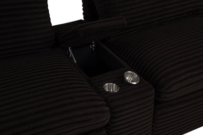 Collins Upholstered Modular Storage Console Chocolate Brown