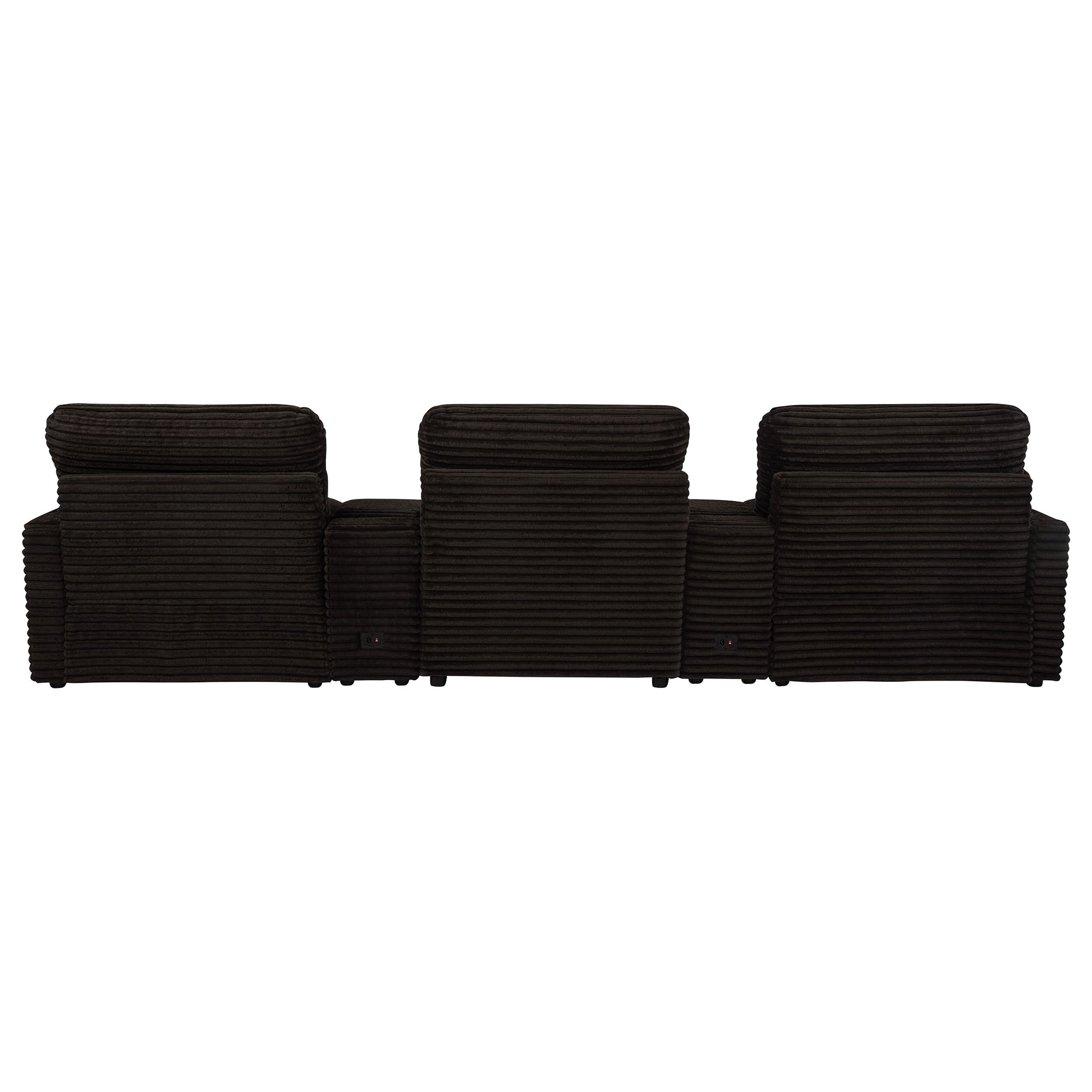 Collins 5-Piece Power Reclining Home Theater Seating Chocolate Brown