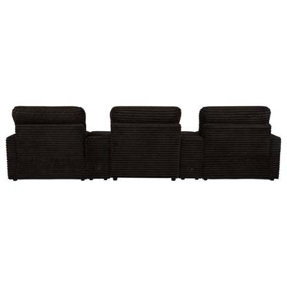 Collins 5-Piece Power Reclining Home Theater Seating Chocolate Brown