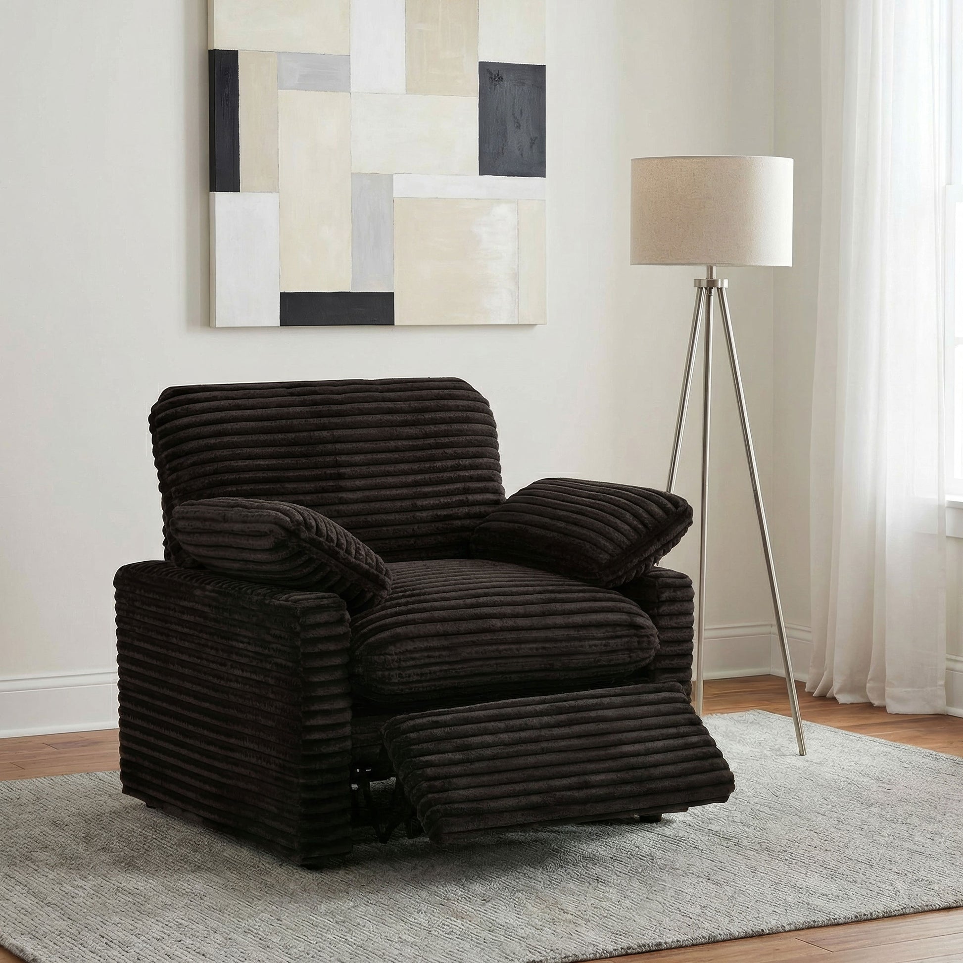 Collins Upholstered Power Recliner Chair Chocolate Brown