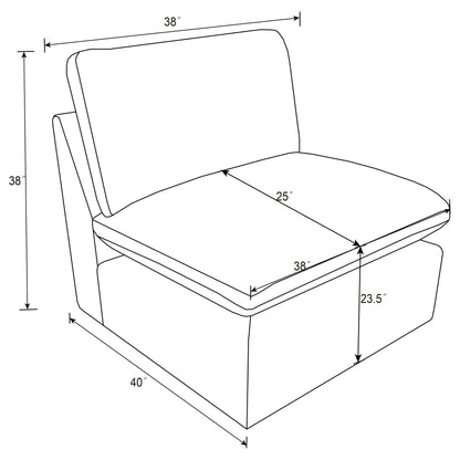 Collins Modular Armless Chair Black