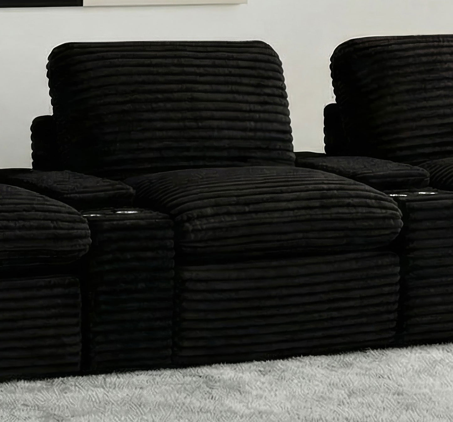 Collins Modular Power Armless Recliner Black
