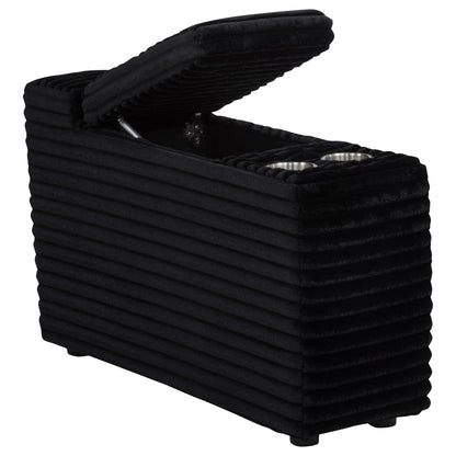 Collins Upholstered Modular Storage Console Black