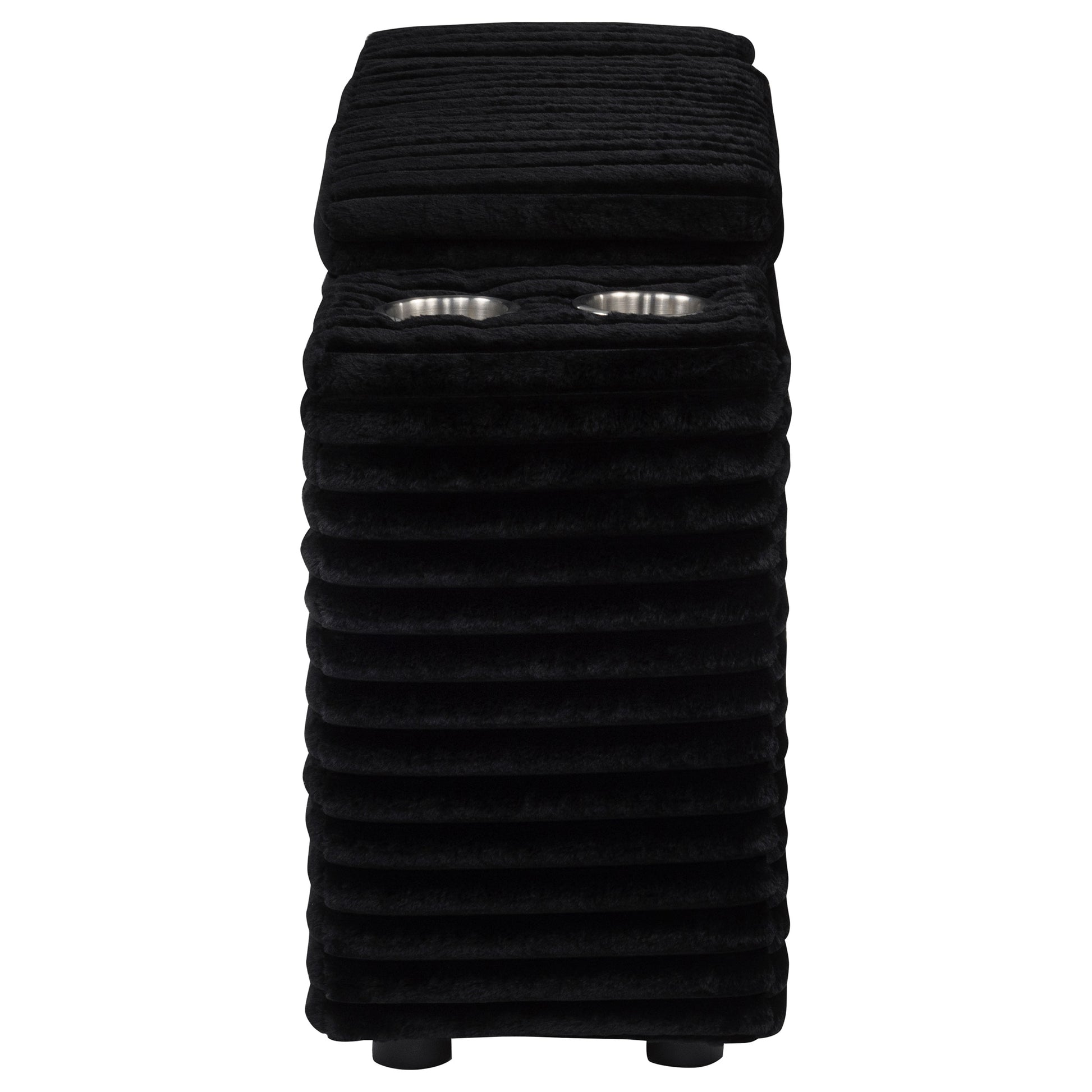 Collins Upholstered Modular Storage Console Black