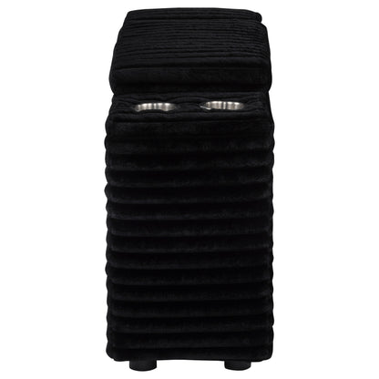Collins Upholstered Modular Storage Console Black