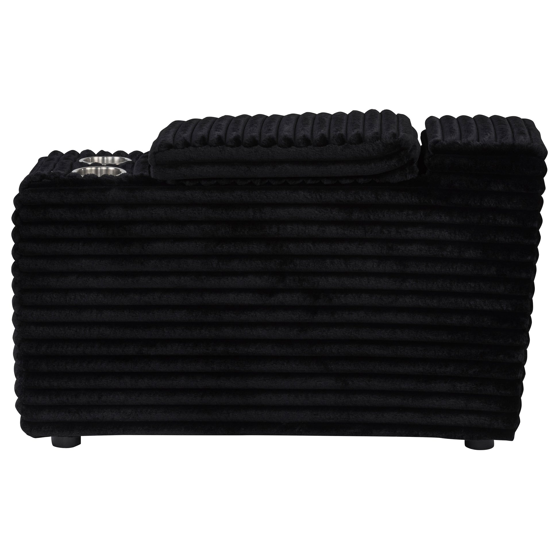 Collins Upholstered Modular Storage Console Black