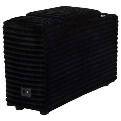 Collins Upholstered Modular Storage Console Black