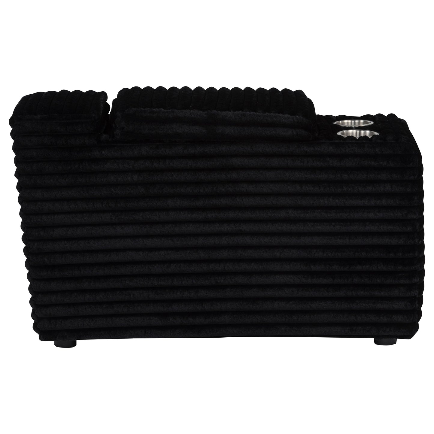 Collins Upholstered Modular Storage Console Black