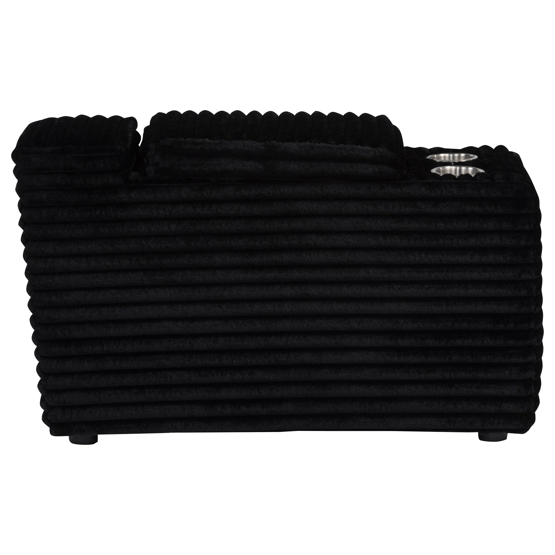 Collins Upholstered Modular Storage Console Black