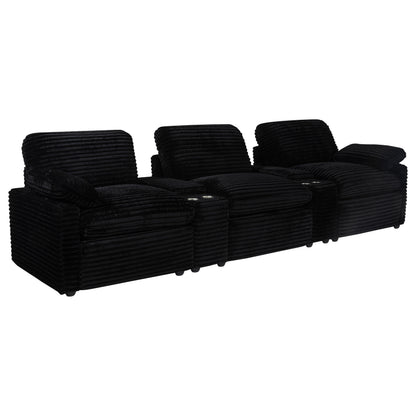 Collins 5-Piece Power Reclining Home Theater Seating Black