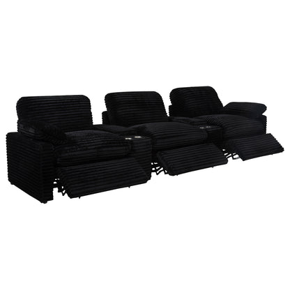 Collins 5-Piece Power Reclining Home Theater Seating Black