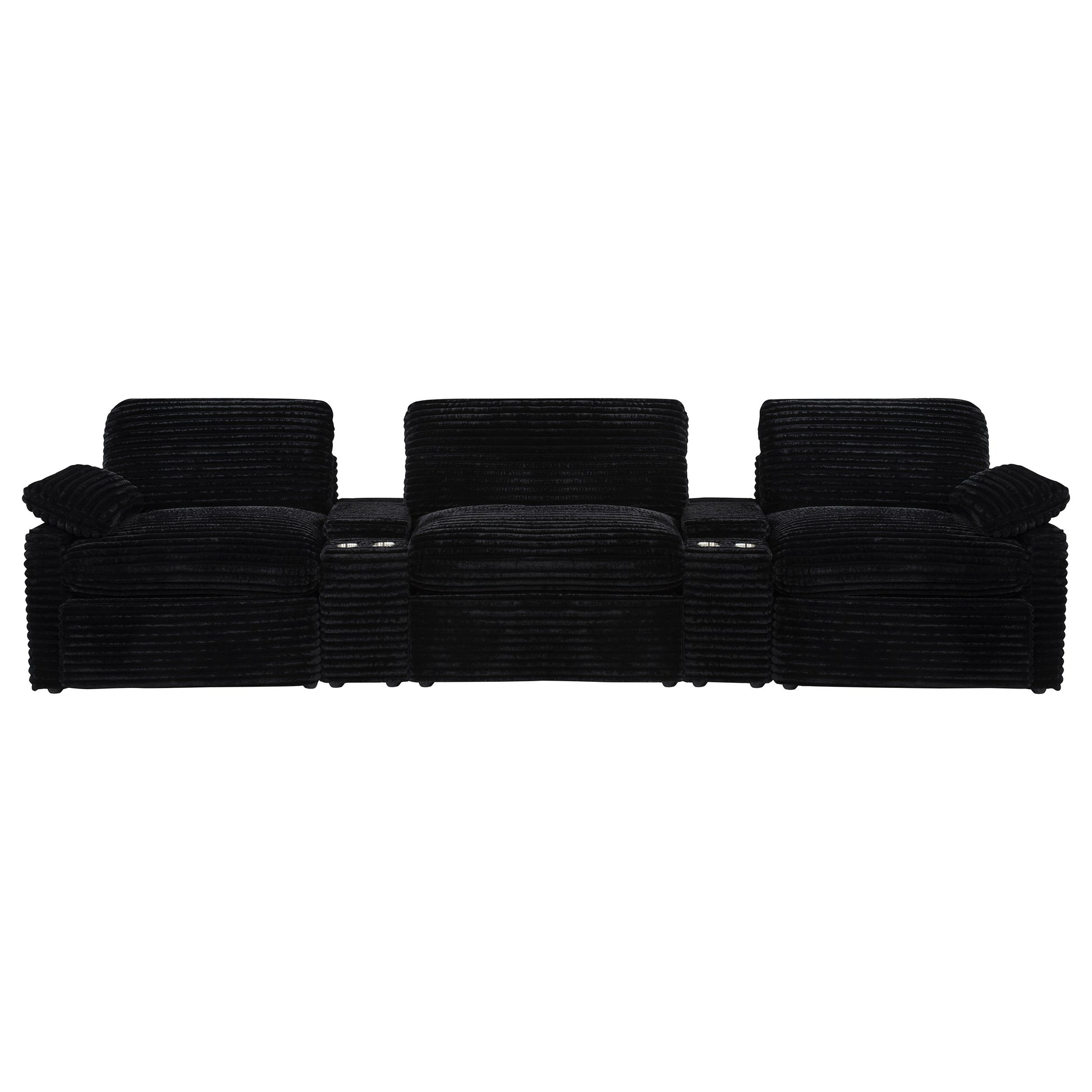 Collins 5-Piece Power Reclining Home Theater Seating Black