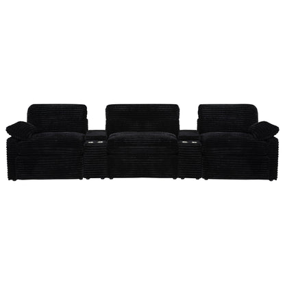 Collins 5-Piece Power Reclining Home Theater Seating Black