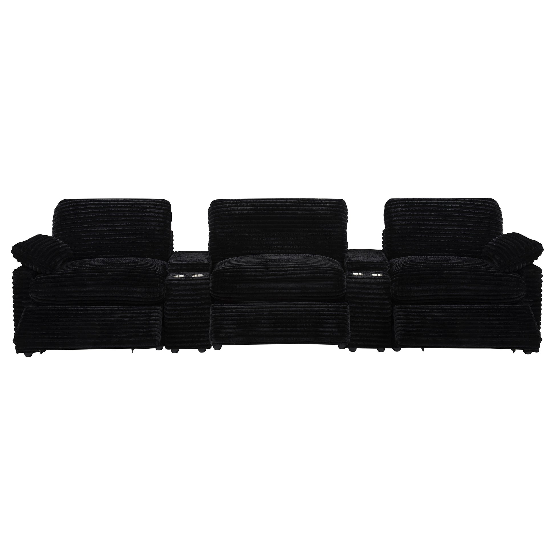 Collins 5-Piece Power Reclining Home Theater Seating Black