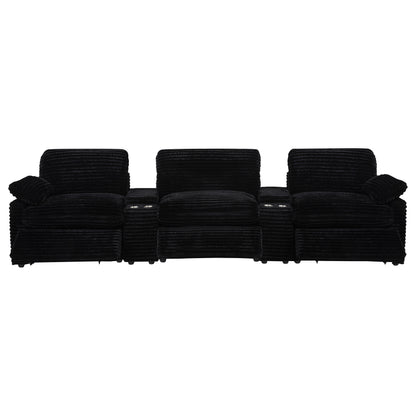 Collins 5-Piece Power Reclining Home Theater Seating Black