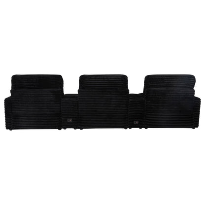 Collins 5-Piece Power Reclining Home Theater Seating Black
