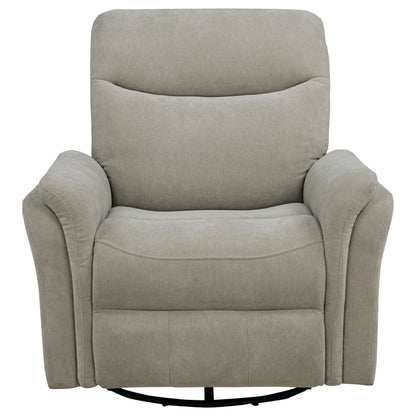 Adler Upholstered Power Swivel Glider Recliner Greige