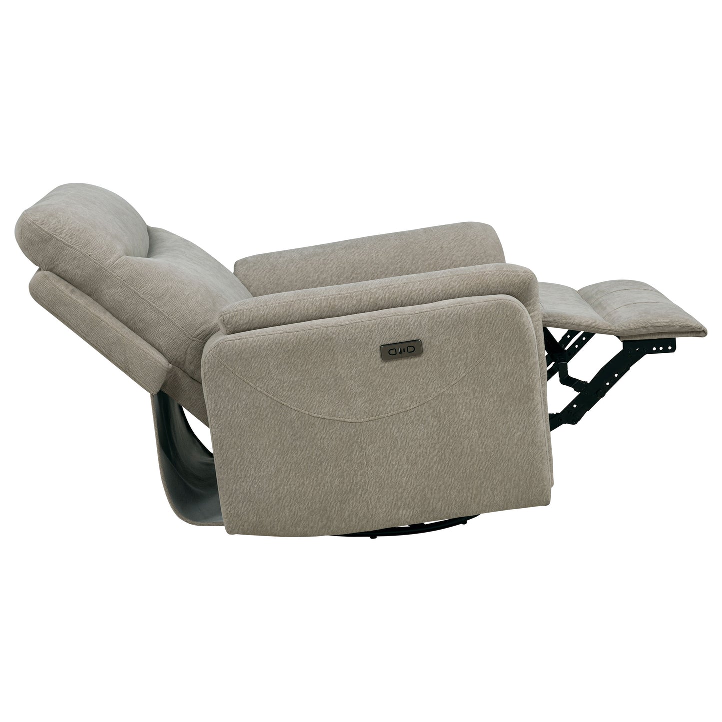Adler Upholstered Power Swivel Glider Recliner Greige